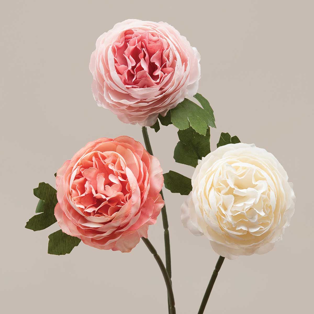 STEM FRENCH PEONY WHITE 3IN X 11IN POLYESTER - Click Image to Close